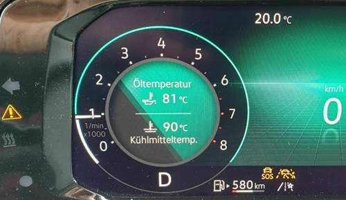 Zentralwarnleuchte mit Fehlermeldung