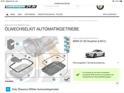 BMW Z4 ZF 6HP Getriebe