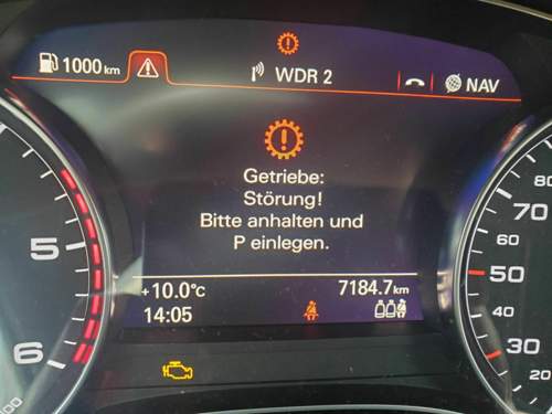 Aktuelle Fehlermeldung