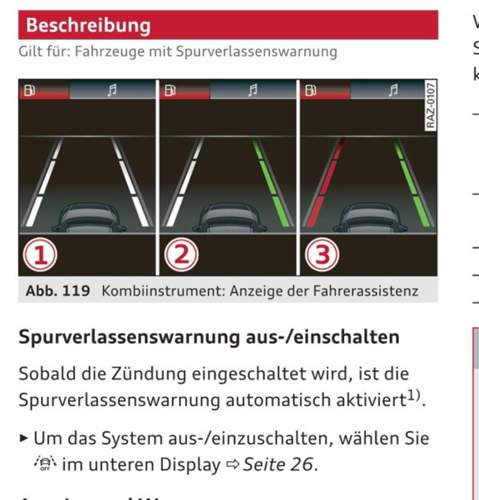 Spurverlassenswarnung