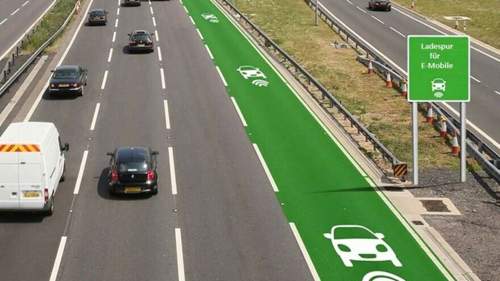Electric-car-charge-road