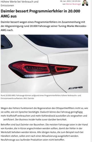 Daimler bessert aus - zu hoher Verbrauch