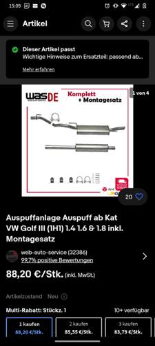 Auspuff ab Kat