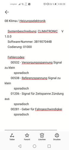 Golf 4 1.6 SR Fehlercode Protokoll