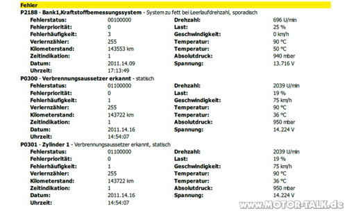 Fehlerspeicher-motor