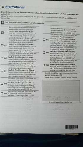 Garantie nicht angekreuzt, kein Stempel