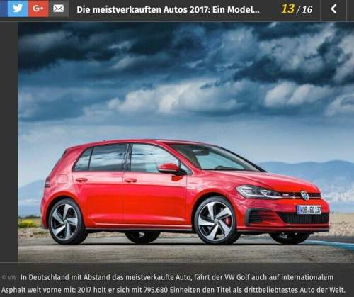 Weltauto 2017: Platz 3 (Golf)