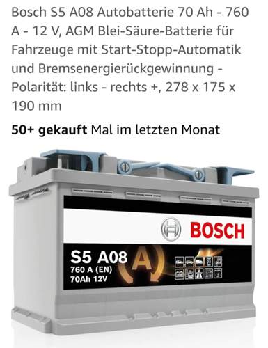 BOSCH AGM Batterie 760A 70Ah