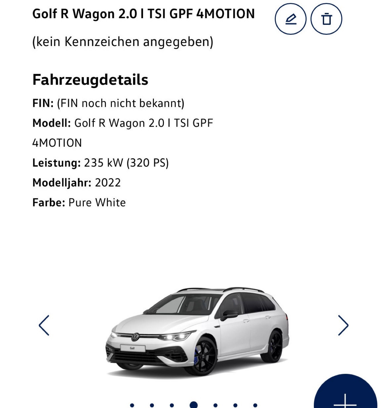 Golf 8 GTx - Bestelldaten - Status der Lieferung (API) - Änderung der Bestellung