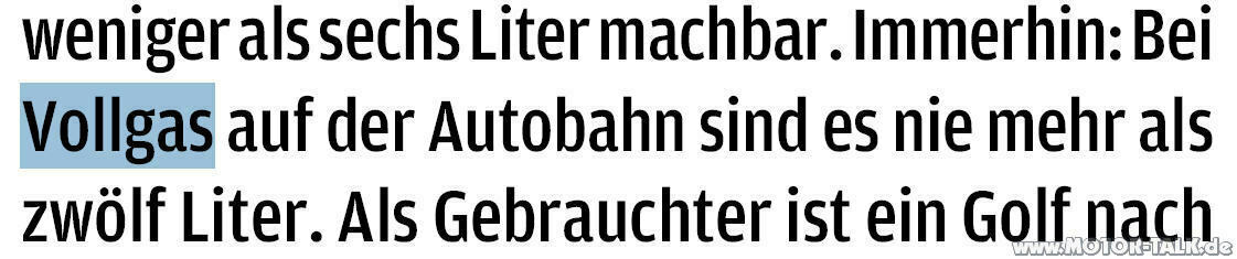 GolfVI 1,4 Auto-Bild Verbrauchsangabe