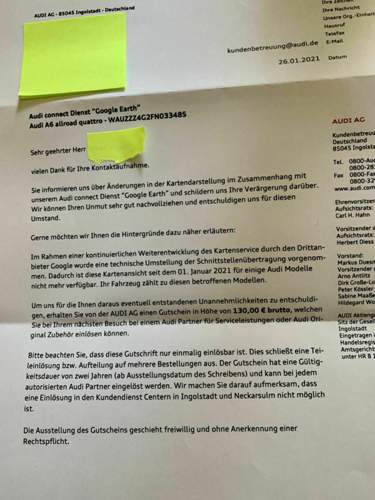 Antwort von AUDI