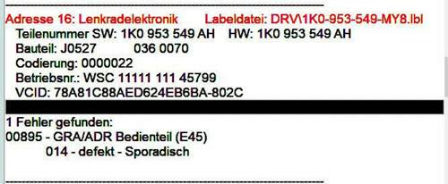 16-LSE Fehlermeldung