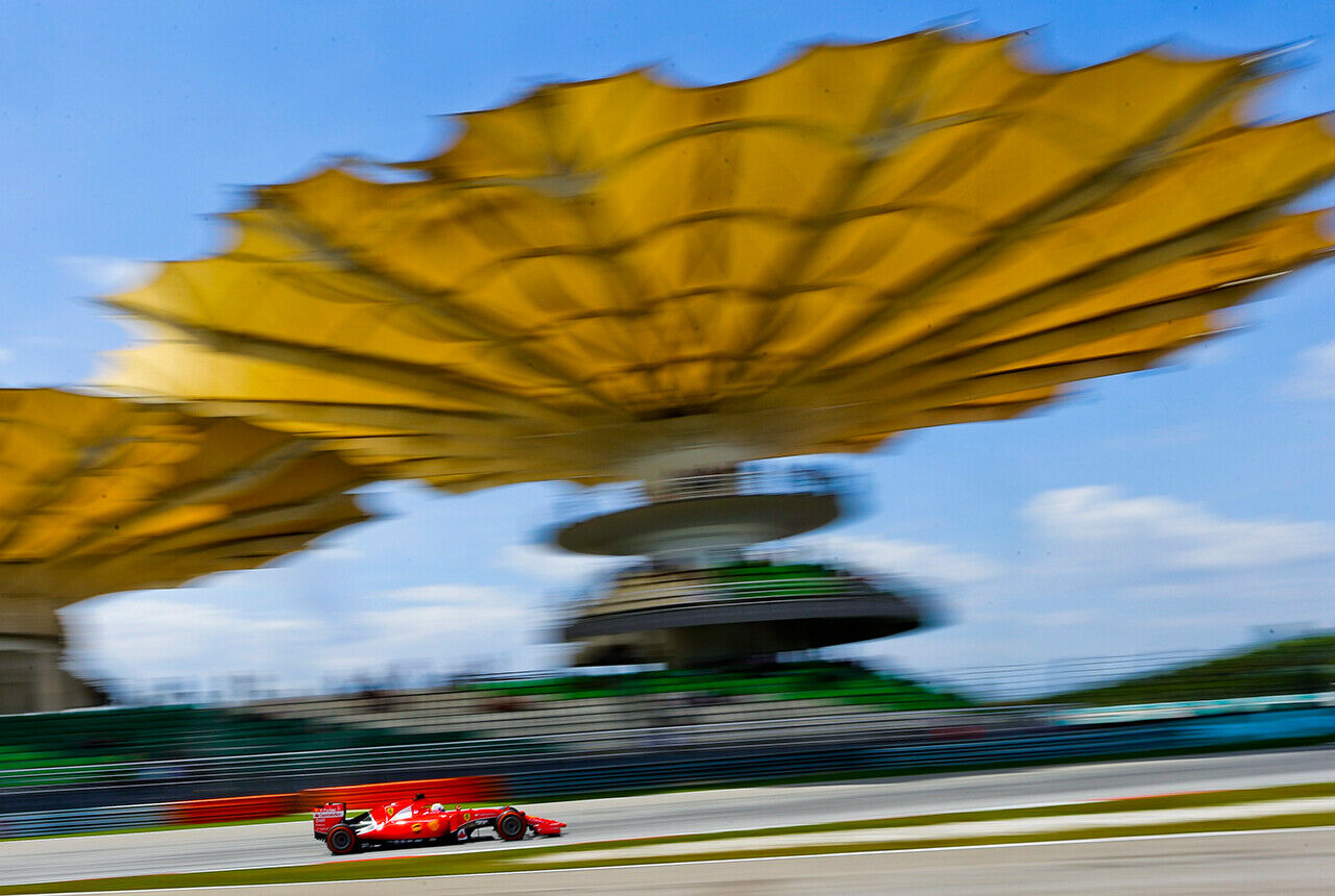 Am Ende des Rennens hatte Vettel rund 10 Sekunden Vorsprung