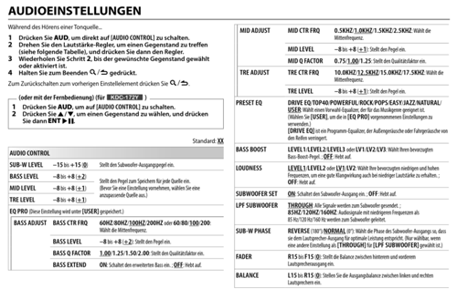 Audioeinstellung