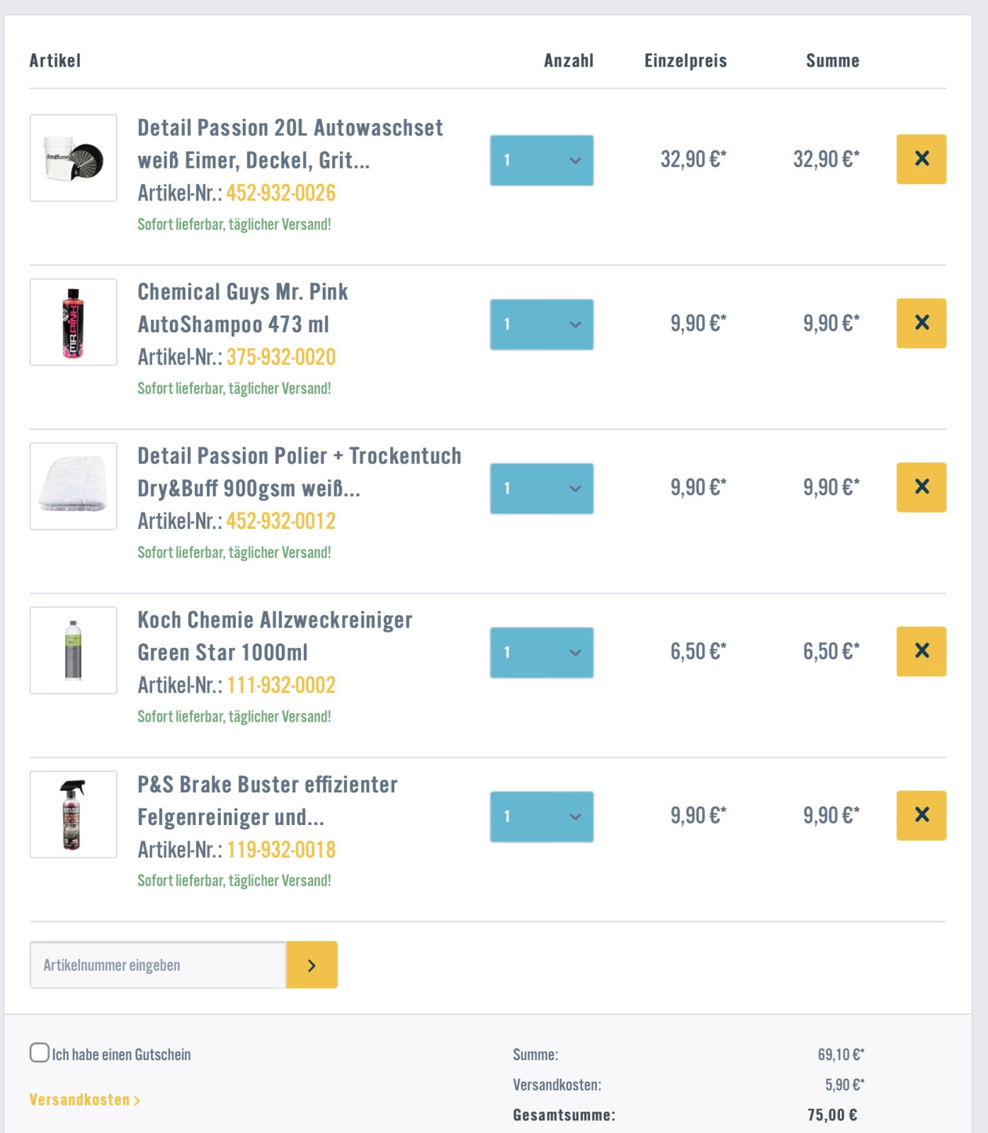 Günstigstes Wasch Starter Set - Preisvergleich