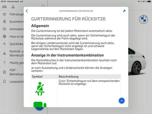 Gurtanzeige hinten 2