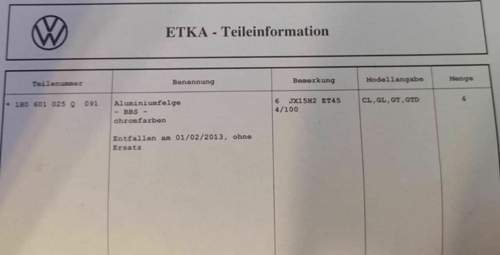 Etka-teileinformation