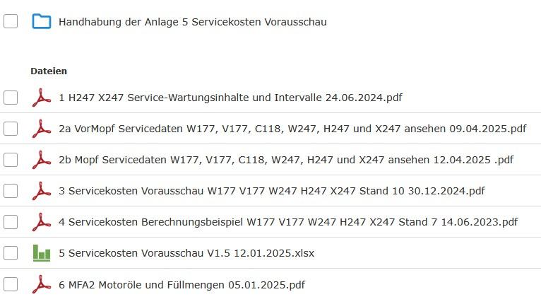 H247 Serviceübersicht zu "A" und "B" Services, sowie auslesen der Servicedaten aus dem MBUX KI