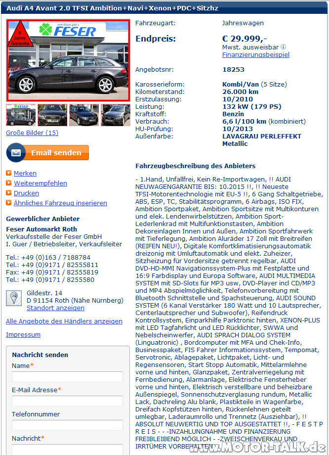 Hab ein A4 Avant Jahreswagen gekauft, fühl mich veräppelt