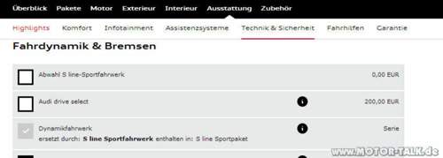 Abwahl-sportfahrwerk