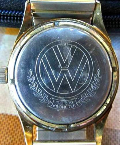 100.000 km Volkswagen Käfer Uhr Mauthe