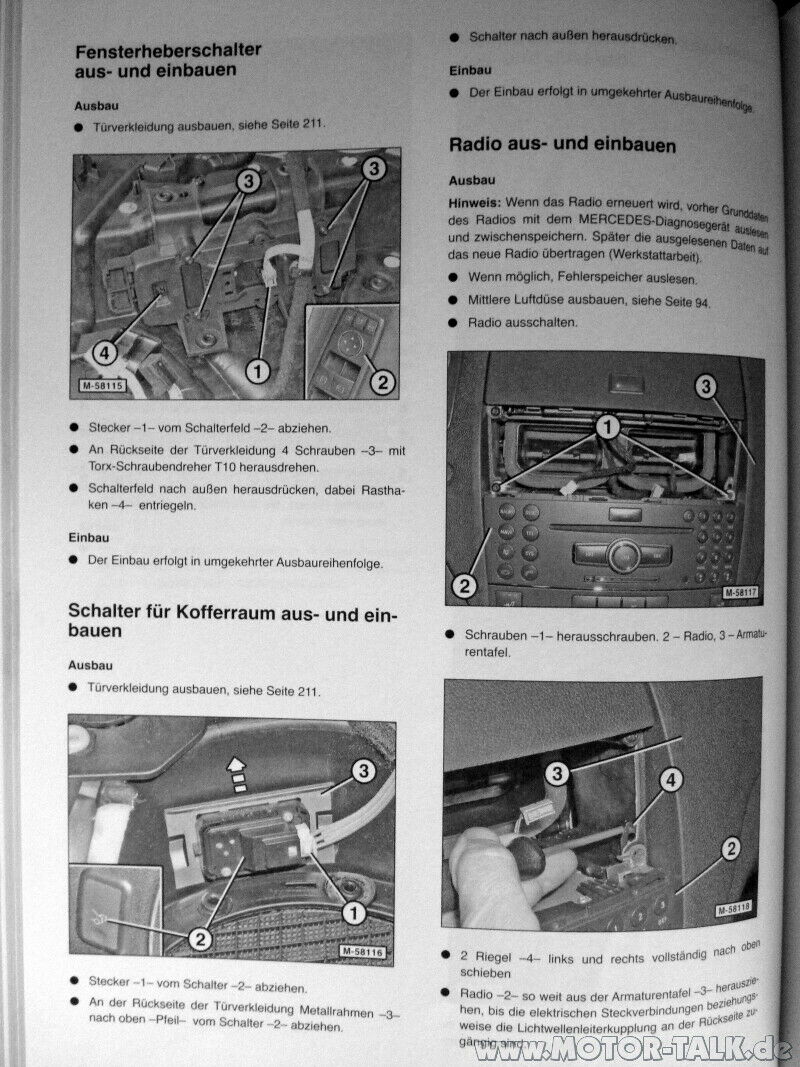 Handschuhfach - ausbauen und Kabeldurchführung