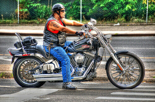Harley Fahrer grinsen oder lächeln niemals......grins