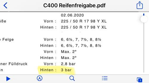 Reifenfreigabe