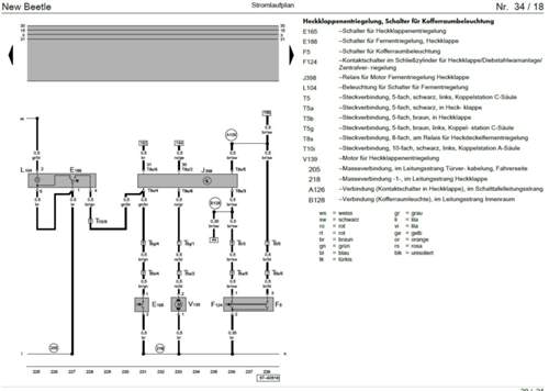 New Beetle Stromplan Heckklappe
