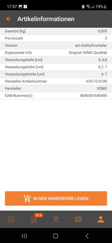 Sensor von BMW