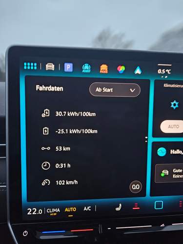 Kachel Fahrdaten