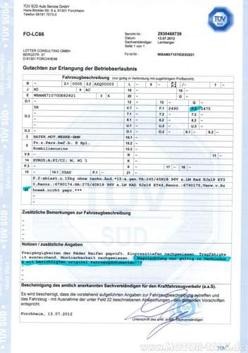 TüV Freigabe