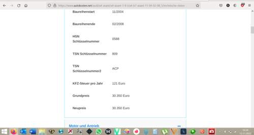 Echnische Daten Audi A4 Avant 1.8 T