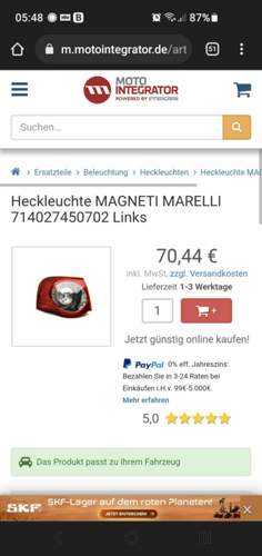 Foto Heckleuchte Marelli