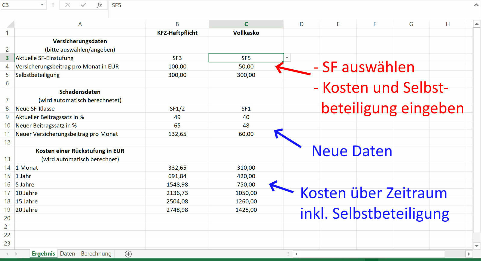 Hintere Stoßstange beschädigt und Kostenschätzung