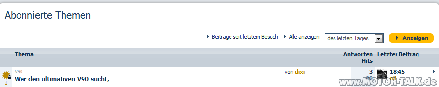 Hinweis: Alle Beiträge vor dem 04.03.2011 09:40:19 wurden als gelesen markiert