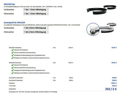 Spaccer Angebot mit TÜV