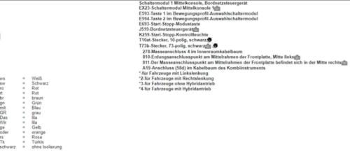 Schaltplan Mittelkonsole