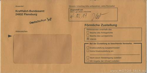 "Förmliche Zustellung"