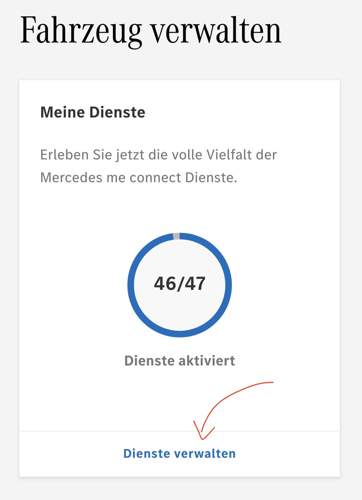 Runterscrollen auf "Meine Dienste"