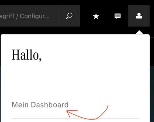 Auswalhl Dashboard