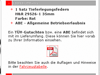 H&R Federn ABE gesucht
