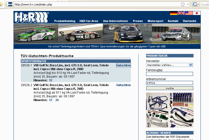 H&R Federn ABE gesucht