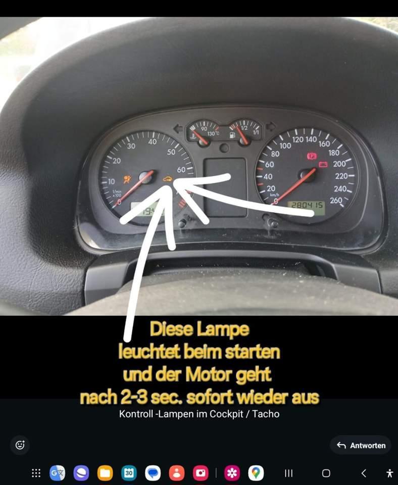 HU-Abnahme vom TÜV wegen "gelb/orange-blinkender Schlüsselsymbol-Lampe" der Wegfahrsperre verweigert