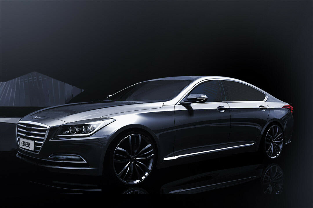 So sieht er aus, der neue Hyundai Genesis, mit Single-Frame-Grill und einer klar strukturierten Seitenlinie - das sollen die Grundzüge aller kommenden Hyundai-Modelle sein