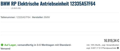 Kosten Antriebseinheit