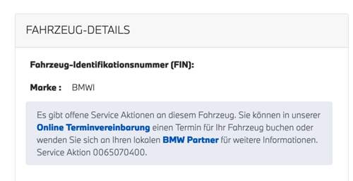 BMW Rückrufe