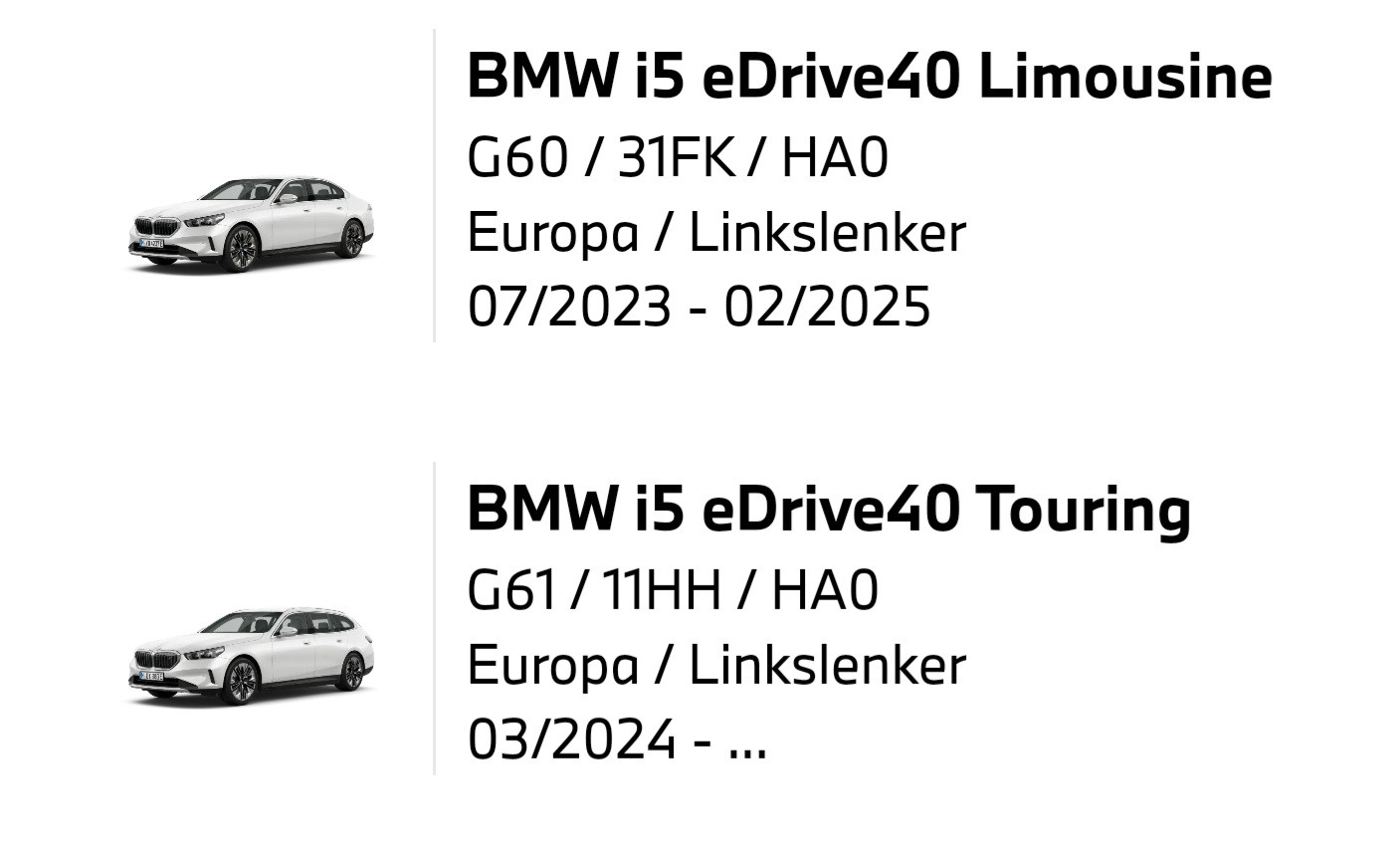 I5 Touring oder doch A6 e-Tron?