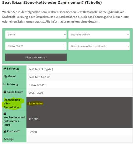 Steuerkette vs. Zahnriemen in der Suche