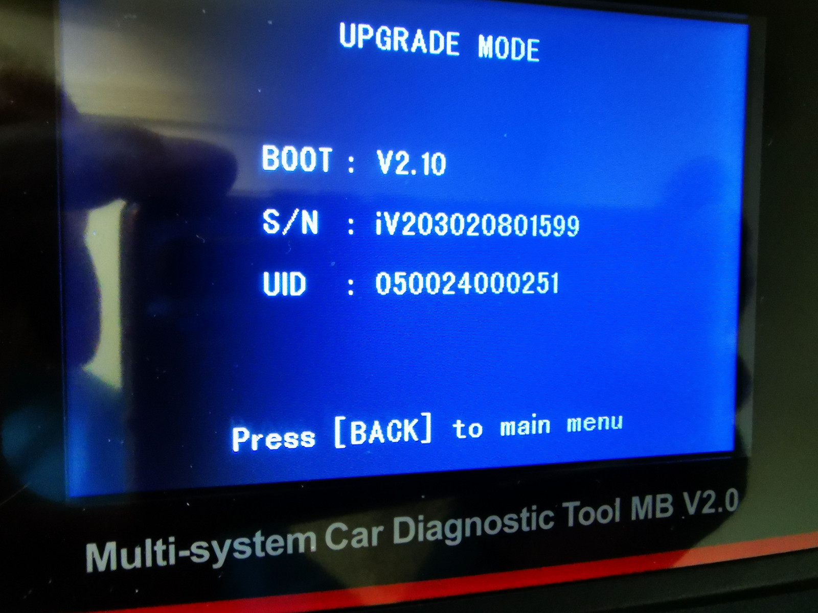 ICarsoft MB V 2.0 Diagnose Gerät erkennt mein MSG nicht mehr!